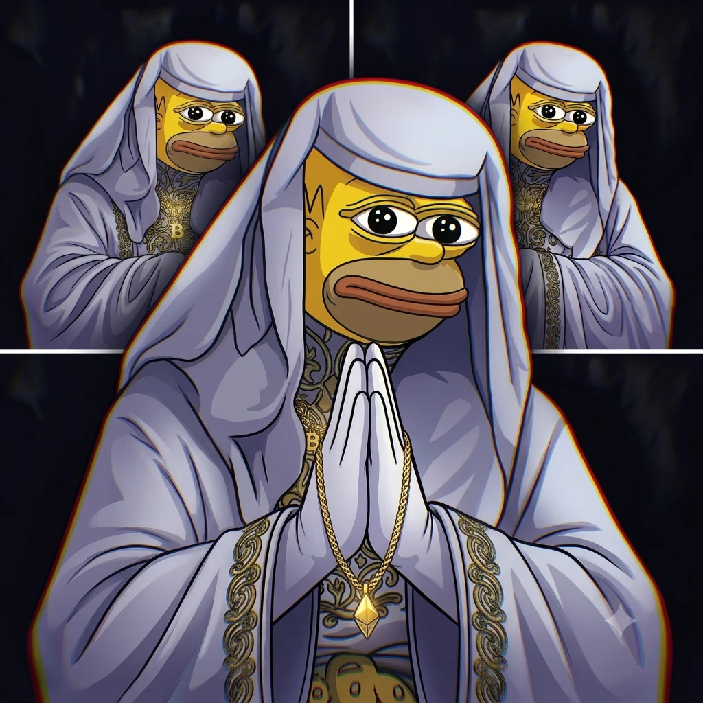 Homer character with hands together